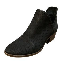 LUCKY BRAND Women's Black Mini-Cutout Slip On Almond Toe Bootie-Size 6.5